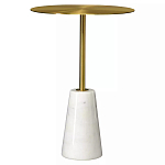 Кофейный столик с круглой столешницей на белом мраморном основании Original Foundation варинант исполнения - 3 | Loft Concept в Саратове