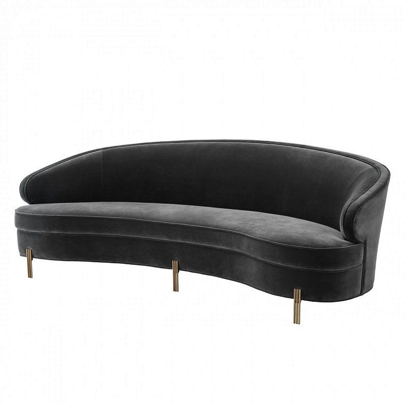 Диван Eichholtz Sofa Pierson dark grey Серый Латунь в Саратове | Loft Concept 