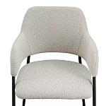 Стул мягкий с подлокотниками Chair Gray Upholstery Boucle варинант исполнения - 5 | Loft Concept в Саратове