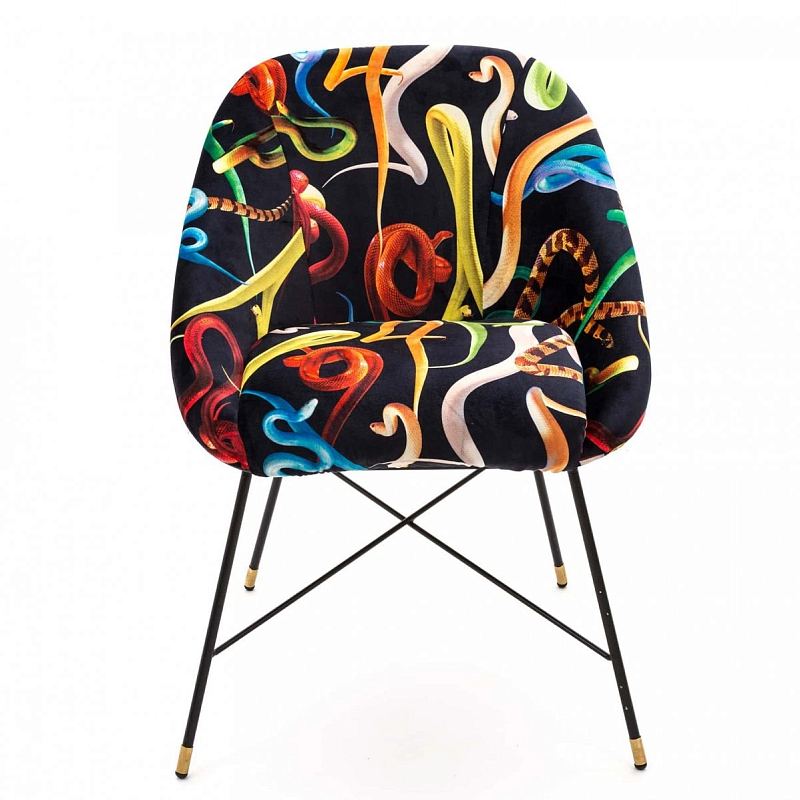 Кресло Seletti Padded Chair Snakes Мульти Черный в Саратове | Loft Concept 