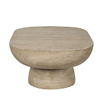 Столик кофейный кремового цвета с овальной столешницей и круглым основанием Cream Dalmen Table варинант исполнения - 3 | Loft Concept в Саратове