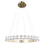 Люстра круглая подвесная с хрустальными элементами на золотом основании Диаметр 79 см Ring Horizontal варинант исполнения - 1 | Loft Concept в Саратове
