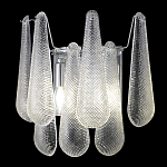 Бра с подвесками из рифленного стекла в форме капель на основании цвета хром Textured Glass варинант исполнения - 3 | Loft Concept в Саратове