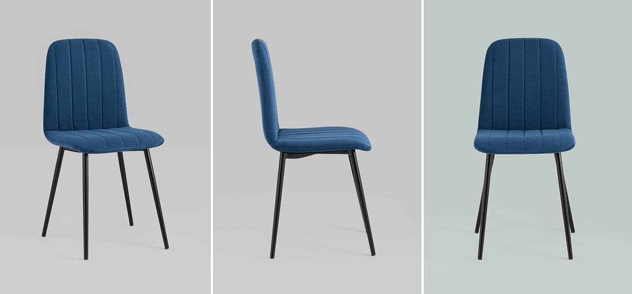 Стул Easy Chair Велюр Синий цвет Стул Easy Chair Велюр Синий цвет - Loft-Concept в Саратове