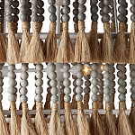 Люстра трехъярусная с декором из круглых деревянных бусин с кисточками Gray Brown Wooden Beads Chandelier варинант исполнения - 1 | Loft Concept в Саратове