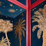 Обои с вышивкой ручной работы Deco Palms Original colourway on velvet варинант исполнения - 2 | Loft Concept в Саратове