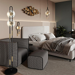 Бра с черным основанием и золотистым декором Bruno варинант исполнения - 5 | Loft Concept в Саратове