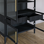 Витрина Primo со стеклянными фасадами и 2 ящиками Черный дуб варинант исполнения - 7 | Loft Concept в Саратове