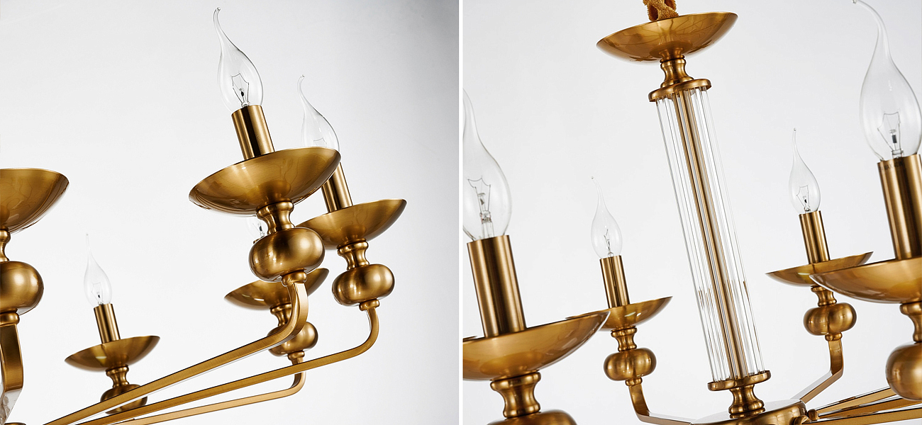Люстра бронзового цвета со стеклянным декором Candelabrum D91 см Люстра бронзового цвета со стеклянным декором Candelabrum D91 см - Loft-Concept в Саратове