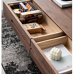 Кофейный стол из массива дерева с выдвижными ящиками Coffee Walnut Table варинант исполнения - 3 | Loft Concept в Саратове