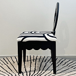 Дизайнерский стул с круглой деревянной спинкой Black and White Clover варинант исполнения - 4 | Loft Concept в Саратове