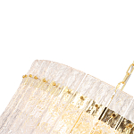 Люстра подвесная круглая с прозрачными рельефными стеклянными вставками и золотым основанием Textured Glass Chandelier варинант исполнения - 4 | Loft Concept в Саратове