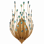 Бра настенное золотое с декором из бирюзовых элементов Peacock Tail варинант исполнения - 3 | Loft Concept в Саратове