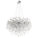 Люстра подвесная с прозрачными стеклянными подвесками в форме капель Диаметр 80 см Droplet Chandelier варинант исполнения - 4 | Loft Concept в Саратове