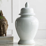 Ваза белая с крышкой однотонная Chinoiserie Ceramics варинант исполнения - 2 | Loft Concept в Саратове