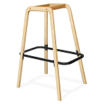 Барный стул со спинкой и мягкой обивкой с ромбами на 4-х деревянных ножках Голубой Велюр Ava Charm варинант исполнения - 4 | Loft Concept в Саратове