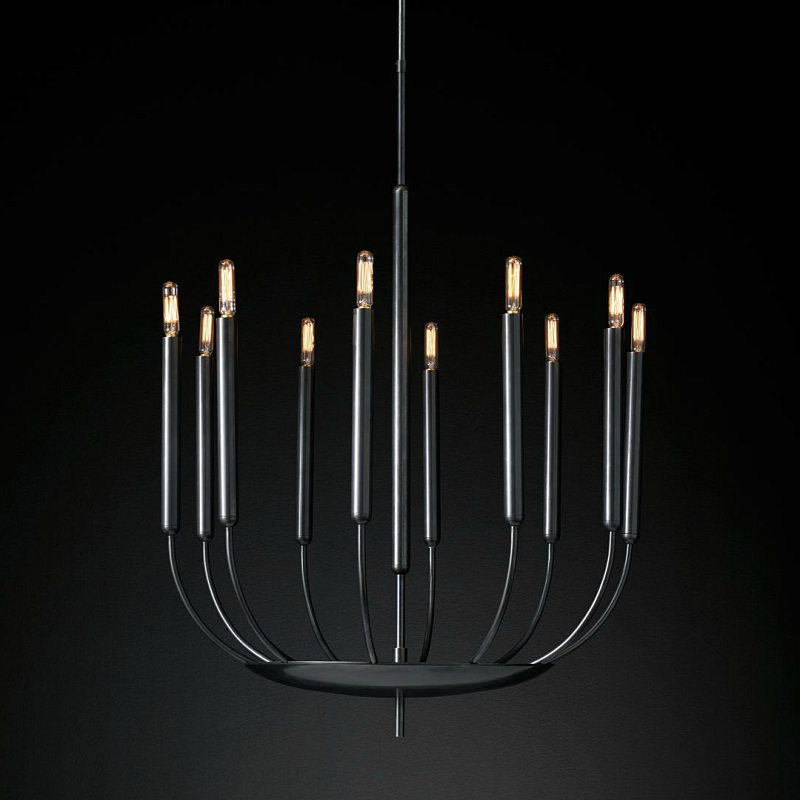 Люстра RH Quenouilles Round Chandelier black Черный Люстра RH Quenouilles Round Chandelier black Черный в Саратове | Loft Concept