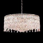 Люстра круглая с хрустальными подвесками на серебряном каркасе Roul Crystal Light варинант исполнения - 1 | Loft Concept в Саратове