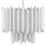 Люстра белая с гофрированным двойным абажуром Corrugated Double Lampshade варинант исполнения - 3 | Loft Concept в Саратове