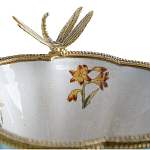 Ваза со стрекозой из фарфора с бронзовыми элементами Paradise Dragonfly варинант исполнения - 3 | Loft Concept в Саратове