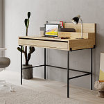 Стол письменный с выдвижным ящиком цвета древесины LEILA WORKING TABLE OAK ANTHRACITE варинант исполнения - 3 | Loft Concept в Саратове