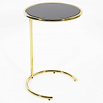 Приставной столик на золотистом основании с черной столешницей Noir варинант исполнения - 1 | Loft Concept в Саратове