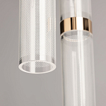 Люстра каскадная с прозрачными цилиндрическими плафонами Jenae Glass Tube Lighting варинант исполнения - 8 | Loft Concept в Саратове