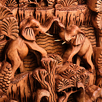 Панно из дерева пирамида из слонов Panel With Animals варинант исполнения - 2 | Loft Concept в Саратове