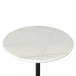 Кофейный столик с белой мраморной столешницей на черном основании Tall Coffee Black and White Table варинант исполнения - 4 | Loft Concept в Саратове