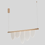 Люстра подвесная с пятью прозрачными элементами в форме лепестков и золотистым металлическим основанием DALI Tonin Casa варинант исполнения - 1 | Loft Concept в Саратове