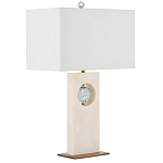 Настольная лампа из мрамора с тканевым прямоугольным абажуром Eternity варинант исполнения - 6 | Loft Concept в Саратове