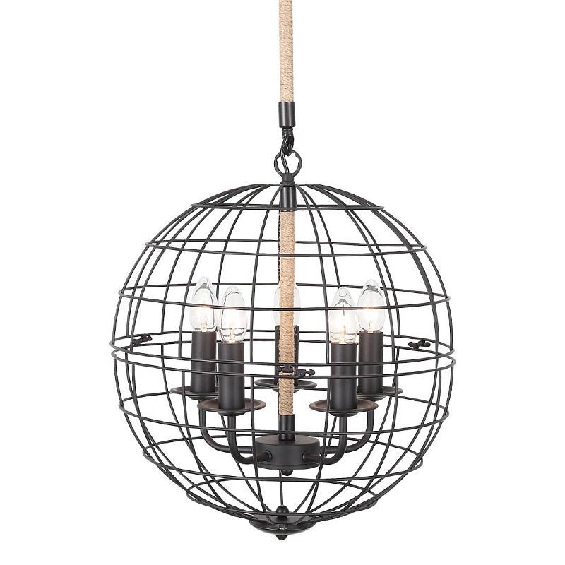 Люстра Loft Rope Sphere Pendant Черный Люстра Loft Rope Sphere Pendant Черный в Саратове | Loft Concept