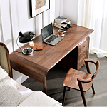 Стол рабочий округлой формы с 3-мя ящиками  Working Moonnut Table варинант исполнения - 6 | Loft Concept в Саратове