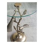 Столик с круглой стеклянной столешницей и корпусом в виде двух павлинов на ветке Table Two Peacocks варинант исполнения - 10 | Loft Concept в Саратове