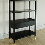 Стеллаж Elsa Dreams Black со стеклянными полками и ящиком варинант исполнения - 6 | Loft Concept в Саратове