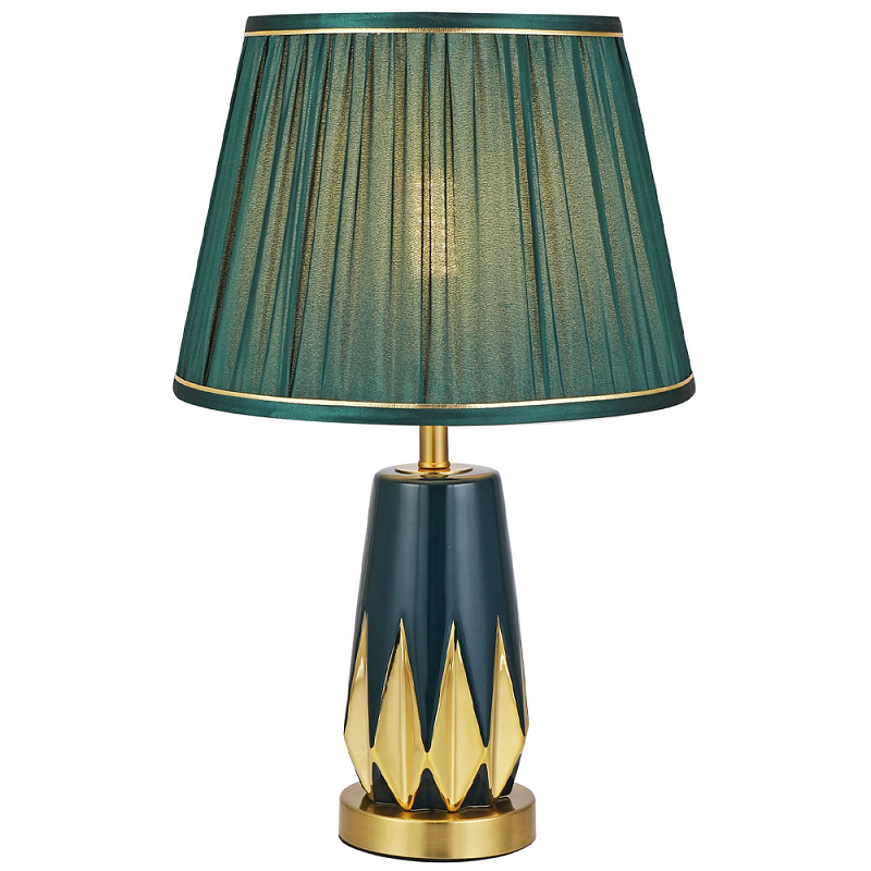 Настольная лампа с абажуром Femia Green Gold Table Lamp Зеленый Золотой Настольная лампа с абажуром Femia Green Gold Table Lamp Зеленый Золотой в Саратове | Loft Concept