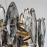 Люстра подвесная с овальными подвесками из стекла дымчатого цвета Harlow Crystal Round варинант исполнения - 4 | Loft Concept в Саратове