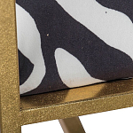 Кресло с металлическим золотистым каркасом и мягкой обивкой с чёрно-белым принтом зебры Wild animals варинант исполнения - 4 | Loft Concept в Саратове