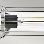 Бра для ванных комнат горизонтальное с 2-мя прозрачным цилиндрическим плафонами на круглом основании Hinkley варинант исполнения - 8 | Loft Concept в Саратове