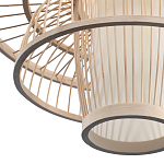 Подвесной светильник фигурный из деревянных прутьев с плафоном из натуральной ткани Light Inside the Cell варинант исполнения - 7 | Loft Concept в Саратове