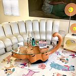 Дизайнерский журнальный стол с основанием в виде кота Bivan варинант исполнения - 3 | Loft Concept в Саратове