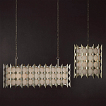 Люстра овальной формы с фактурным серебряным каркасом и тканевым абажуром Silver Honeycomb варинант исполнения - 5 | Loft Concept в Саратове