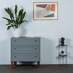 Комод серый из массива бука с 3-мя ящиками Wenge Light варинант исполнения - 5 | Loft Concept в Саратове