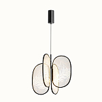 Люстра с гравировкой на акриловых плафонах Gravyura Black D 50 см варинант исполнения - 2 | Loft Concept в Саратове