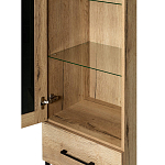 Шкаф-витрина в стиле лофт с чёрной стеклянной дверью Urban Style Space варинант исполнения - 3 | Loft Concept в Саратове