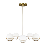 Люстра с 5-ю белыми шарообразными плафонами в сферические каркасах Feiss варинант исполнения - 2 | Loft Concept в Саратове