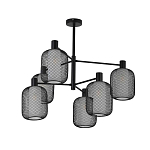 Люстра потолочная с абажурами из металлической сетки Loft Grid Pendant Gold варинант исполнения - 5 | Loft Concept в Саратове