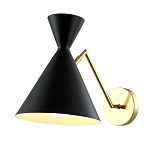 Бра черного цвета с конусообразным плафоном на золотом основании Loft Metal варинант исполнения - 2 | Loft Concept в Саратове