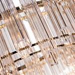 Люстра подвесная круглая с прозрачными хрустальными трубками и золотистым каркасом Диаметр 60 см Hexagon Tube Light варинант исполнения - 3 | Loft Concept в Саратове