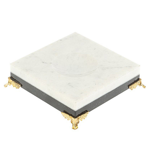 Подставка под шар квадратная из натуральных камней Змеевик Мрамор на ножках Natural Stone Sphere Stands